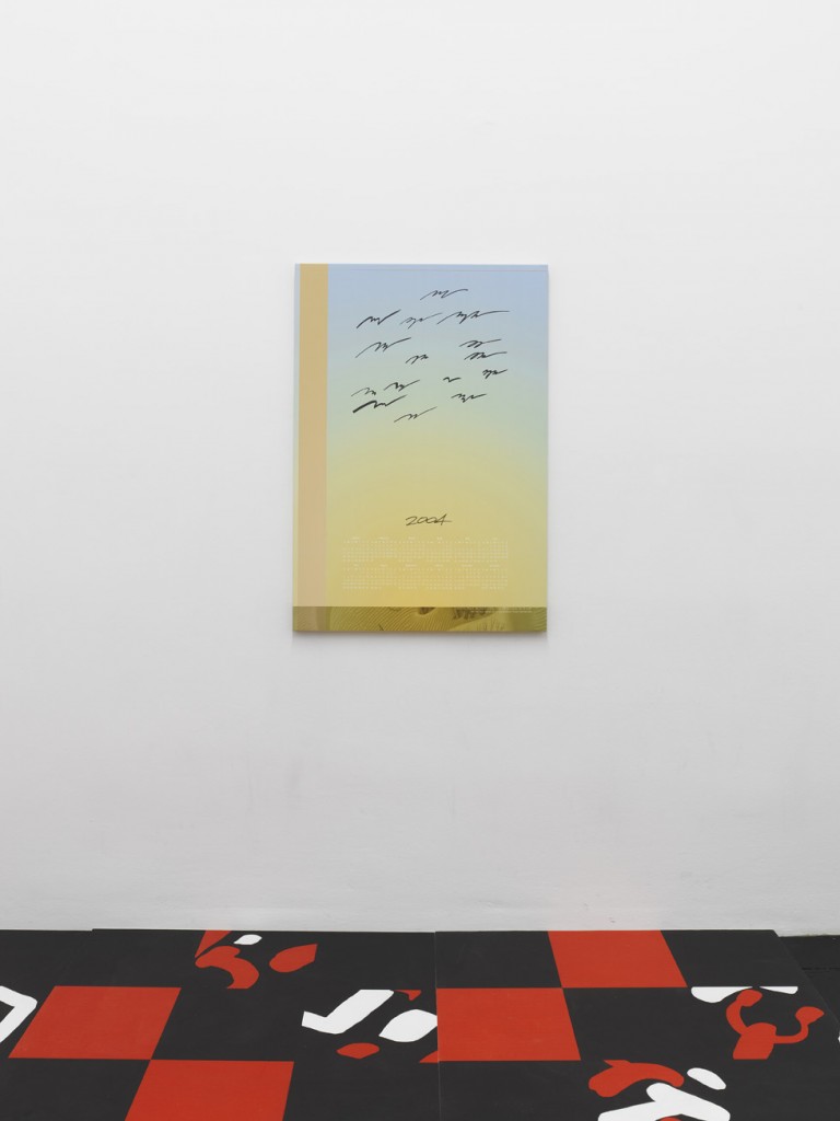 Seth Price, »Birds no«, 2004, inkjet on canvas, 106,5 x 73,5 x 2,5 cm. Unique.
