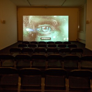 Installation view: Ed Atkins, »Warm, Warm, Warm Spring Mouths«, 2013. HD video with 5.1 surround sound. Duration 12:50 min. MoMA PS1, New York, 20.01.13—01.04.13.