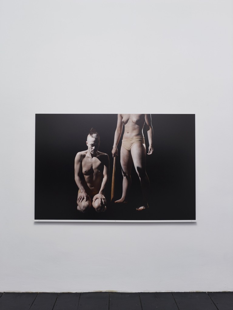 Wu Tsang and boychild. »Waiting is Worse than Being Hit.« 2014.
Archival ink jet on museo silver rag paper, mounted to aluminium coated dibond with custom made shelf
100 x 150 cm. 