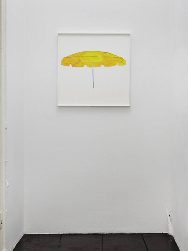 Jos de Gruyter & Harald Thys, »A Sunshade«, 2016, acrylic on card in hot rolled steel frame, 69 x 69 cm, unique