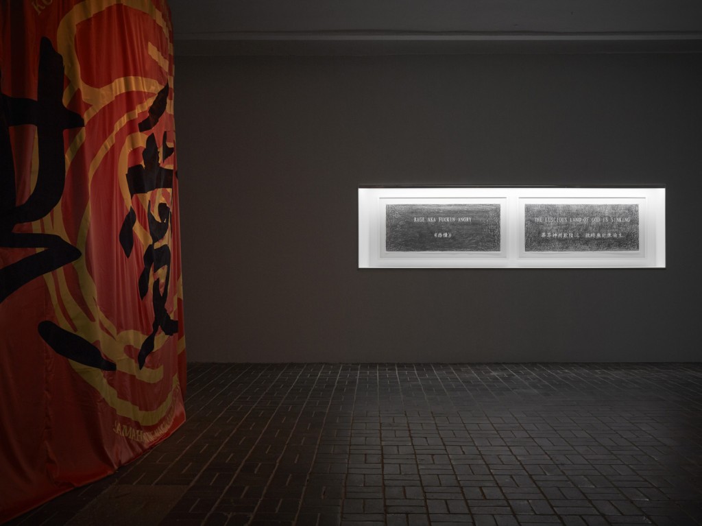 Installation view, '9th Berlin Biennale', KW Institute for Contemporary Art, Mistranslations - Luscious, 2016, stone rubbings on sekishu japanese paper, Photo: H Trumble