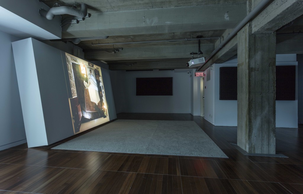 Installation view, Ed Atkins: Modern Piano Music,at DHC/ART Foundation for Contemporary Art 20.04.17—03.09.172017, Ed Atkins, Hisser, HD video projection  2015,
Photo: Richard-Max Tremblay