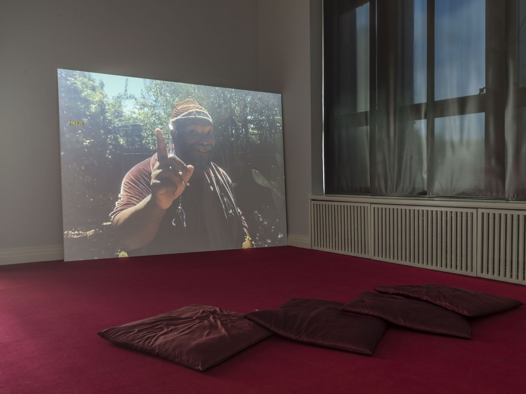 Installation view, Wu Tsang, There is no nonviolent way to look at somebody, Gropius Bau, Berlin, 2019-20. Photo: Roman März