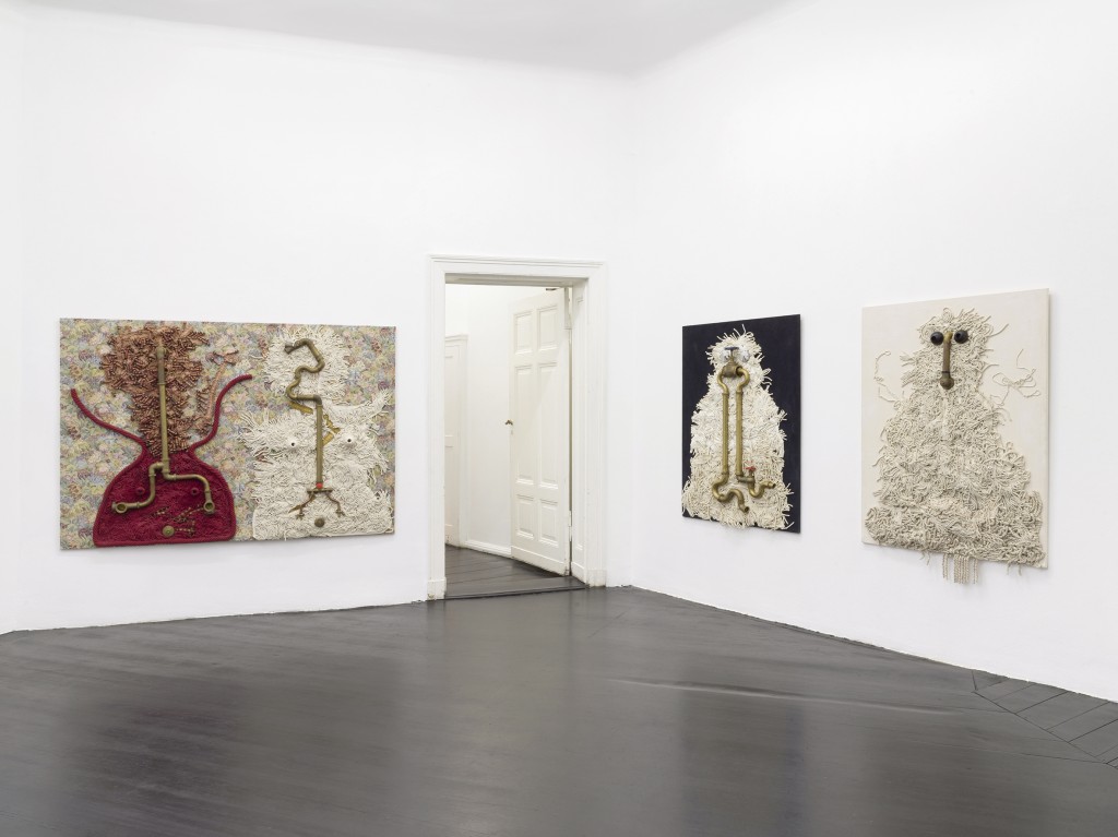 Installation view, Enrico Baj, Dame Idrauliche, Galerie Isabella Bortolozzi, Berlin, 2020. Photos: Roman März.