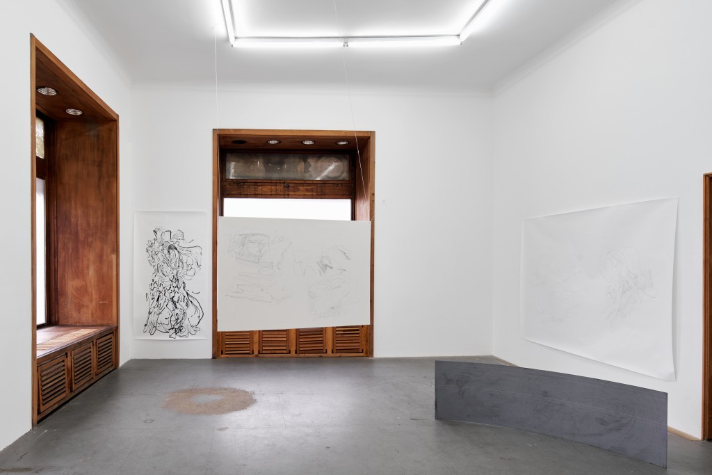 Installation view, Nora Schultz, Two-Chambered Ears, Galerie Isabella Bortolozzi, Berlin, 2021. Photos: @GRAYSC.