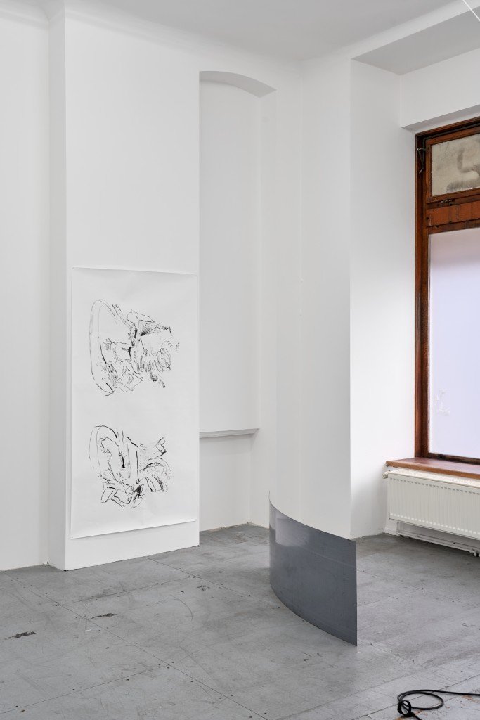 Installation view, Nora Schultz, Two-Chambered Ears, Galerie Isabella Bortolozzi, Berlin, 2021. Photos: @GRAYSC.