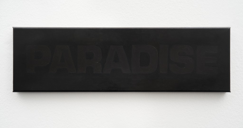Calla Henkel & Max Pitegoff<br>
Paradise The Feve, 2022<br>
Oil and acrylic on canvas, 18 x 60.3 x 2.3 cm<br>
Photo: © Graysc / Dotgain