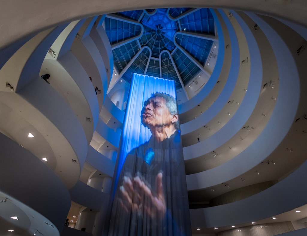 Installation view, Wu Tsang, Anthem, Solomon R. Guggenheim Museum, New York. Photo: David Heald